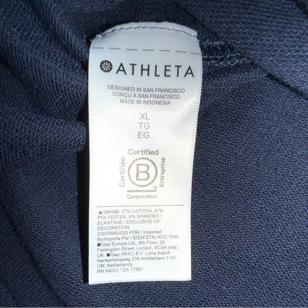 ATHLETA Retroterry Mid Rise Jogger - Navy XL - Picture 6 of 10